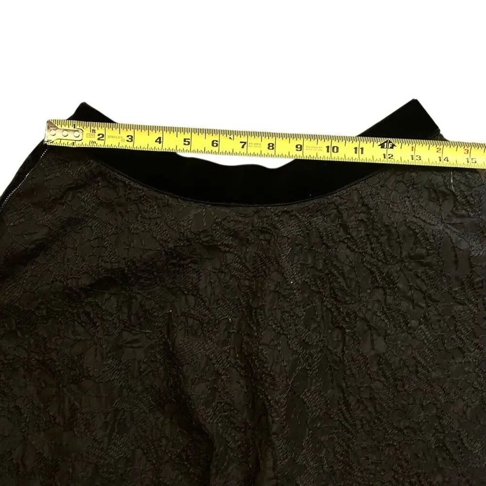 1950s Smart Set Sportswear Black Brocade Full Skirt Tulle Petticoat Velvet Waist